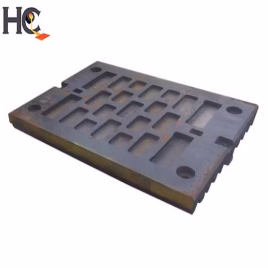 Mining Machinery Mn13cr2 Carbon Steel Casting Parts Wear Plate Jaw Crusher C106 Moving Jaw Plate